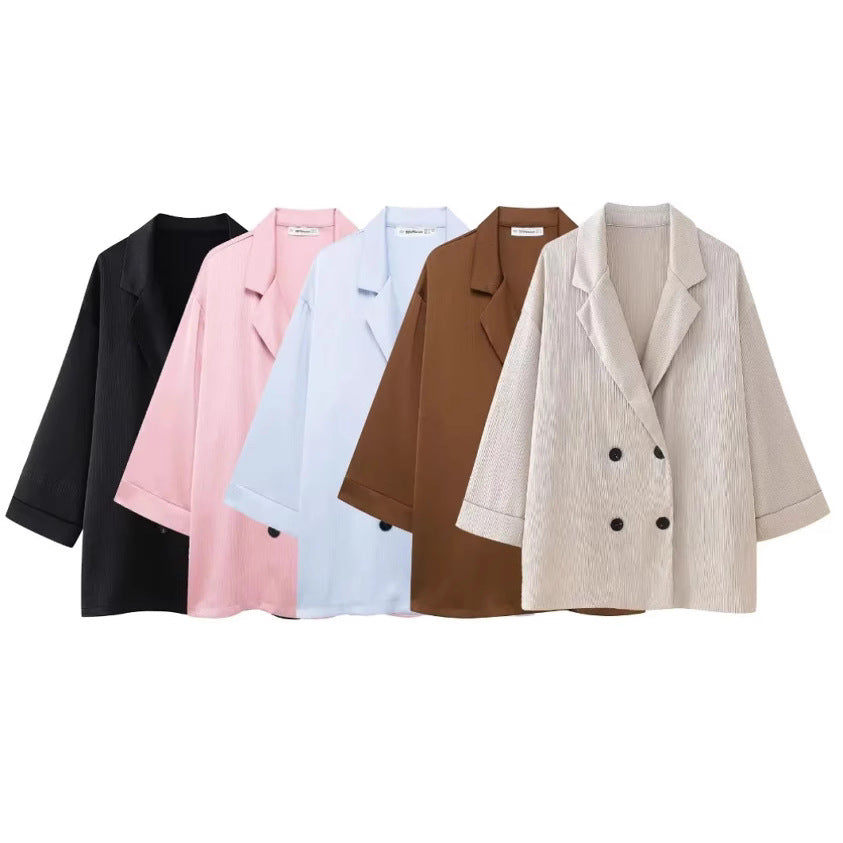 Women&#039;s AliExpress INS Explosions Crease Suit Jacket Casual Pants Suit