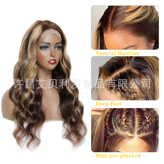 P4/27 Body Wave 10A 4 × 4 Highlight Front Lace Wig