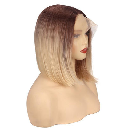 Front Lace Bob Short Straight Hair Chemical Fiber  Wigs