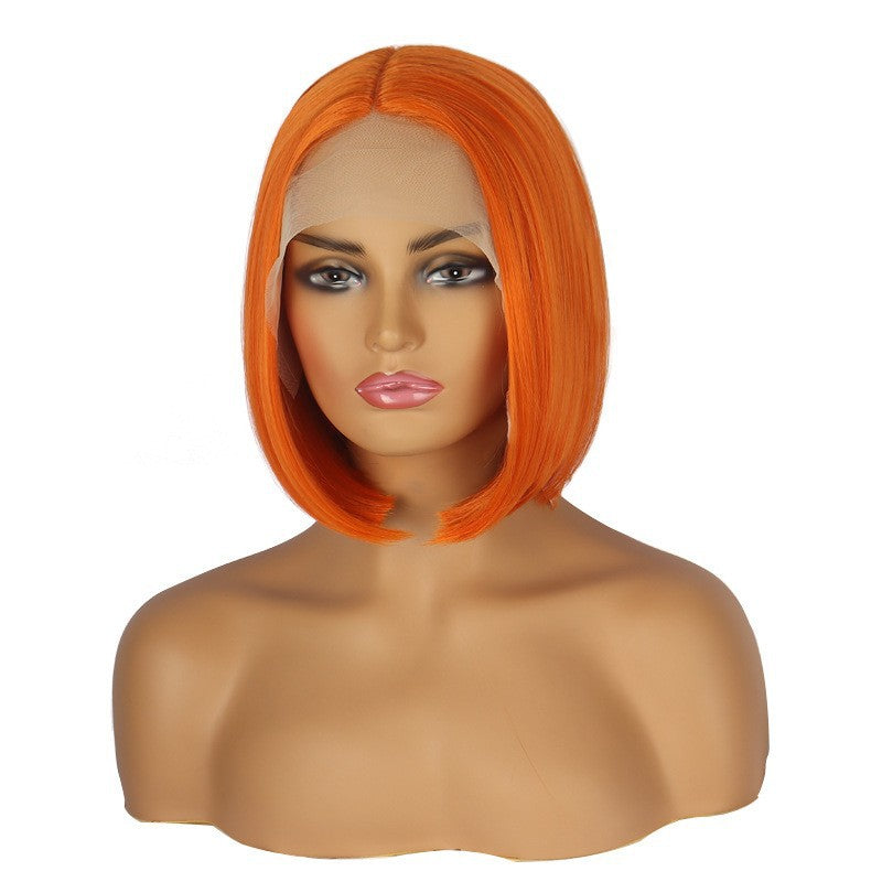 Front Lace Bob Short Straight Hair Chemical Fiber  Wigs