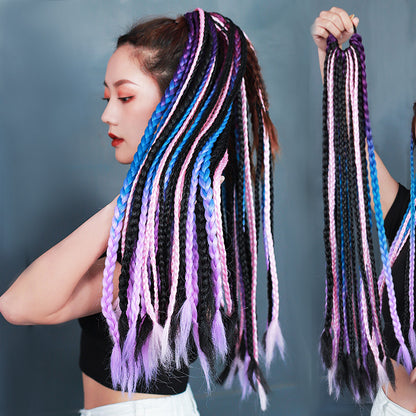Dirty Braids Wig Ponytail Color Gradient Fake Braids Women&#039;s Braids Hip-hop Hip-hop European And American Dirty Braids Trendy Braids