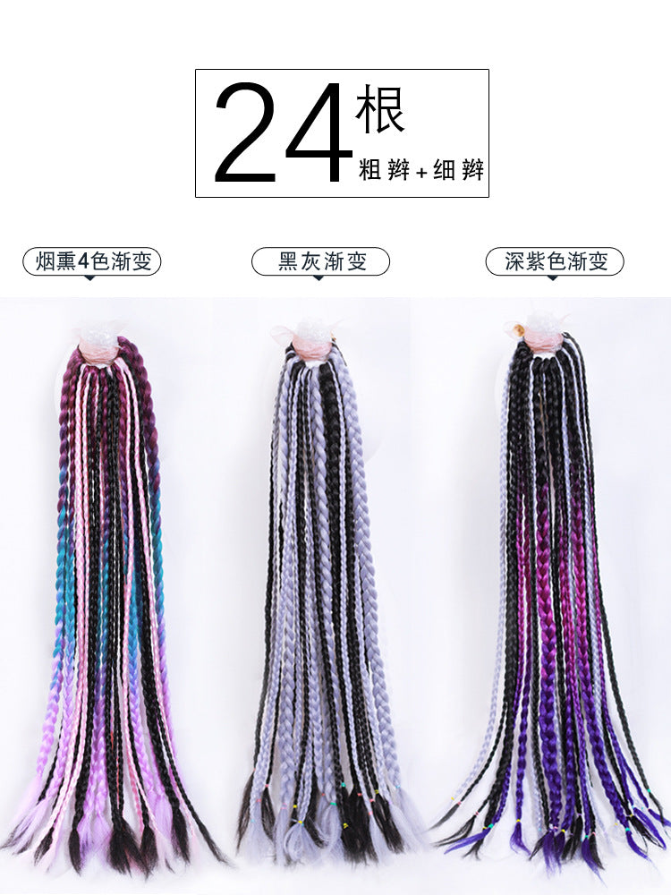 Dirty Braids Wig Ponytail Color Gradient Fake Braids Women&#039;s Braids Hip-hop Hip-hop European And American Dirty Braids Trendy Braids