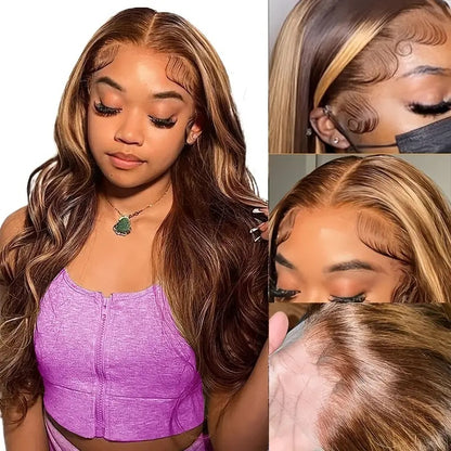 Front Lace Wig European And American Cross-border Women&#039;s Long Hair Mid-length Gradient Dyed Long Curly Hair Big Wave Natural Full Head Cover