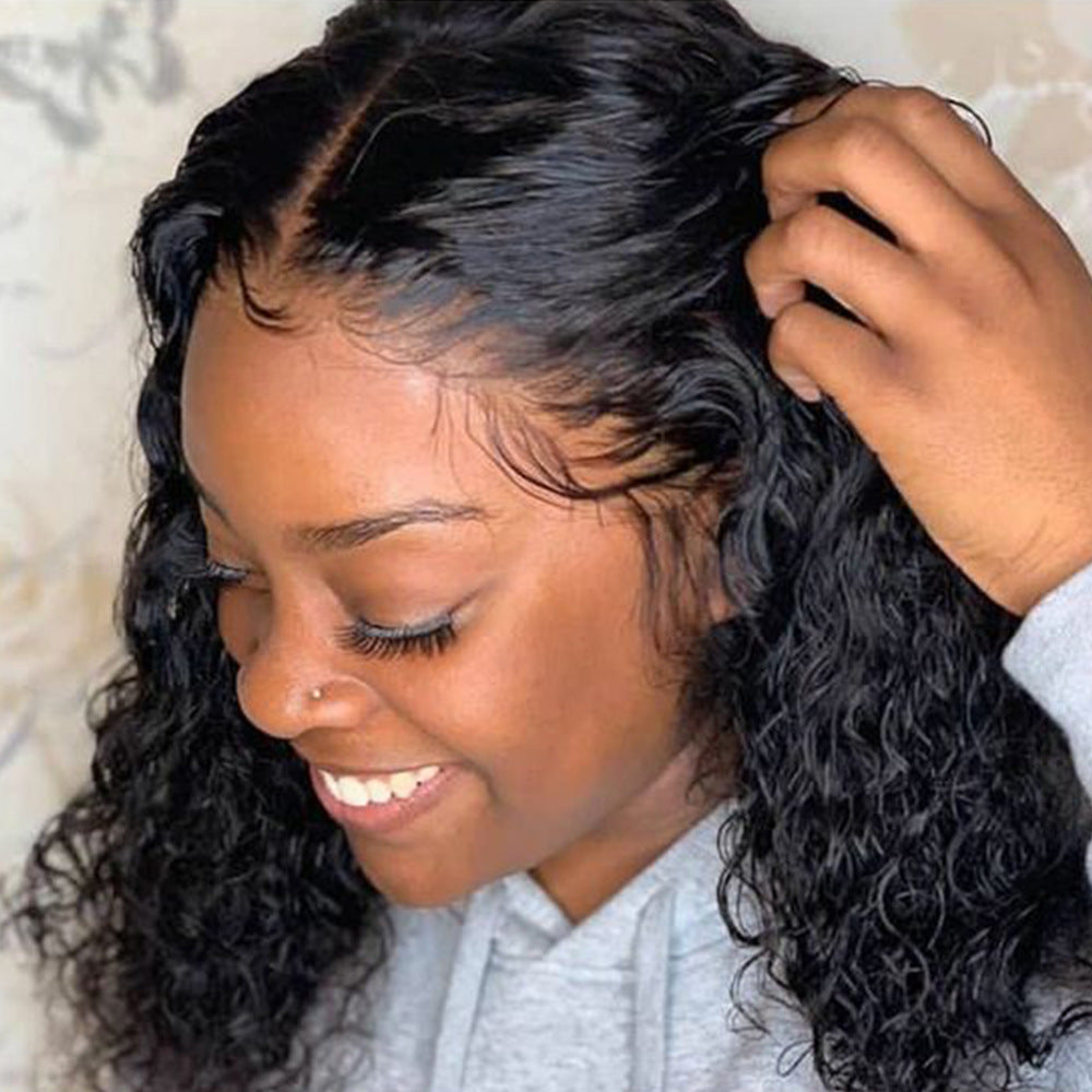 European, American And African Cross-border E-commerce Bobo-water Humanhair Mid-part Partial Female Real Hair Lace Headgear