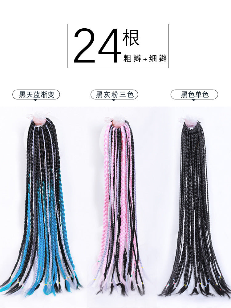 Dirty Braids Wig Ponytail Color Gradient Fake Braids Women&#039;s Braids Hip-hop Hip-hop European And American Dirty Braids Trendy Braids