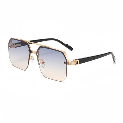 New Boys&#039; Driving Sunglasses, Big Face, Slimming, Anti-Uv Driving Glasses, High-End Half-Frame Sunglasses