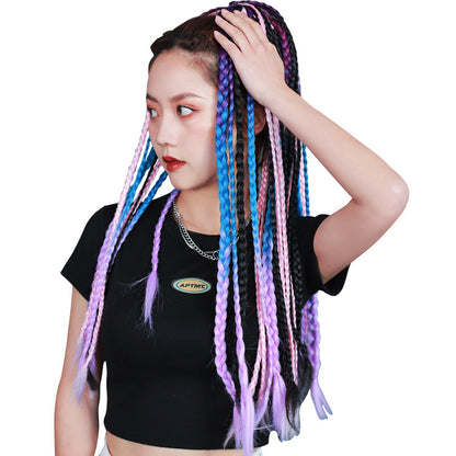 Dirty Braids Wig Ponytail Color Gradient Fake Braids Women&#039;s Braids Hip-hop Hip-hop European And American Dirty Braids Trendy Braids