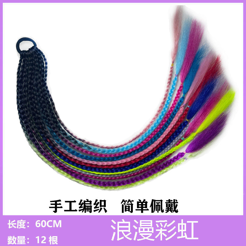 Dirty Braids Wig Ponytail Color Gradient Fake Braids Women&#039;s Braids Hip-hop Hip-hop European And American Dirty Braids Trendy Braids