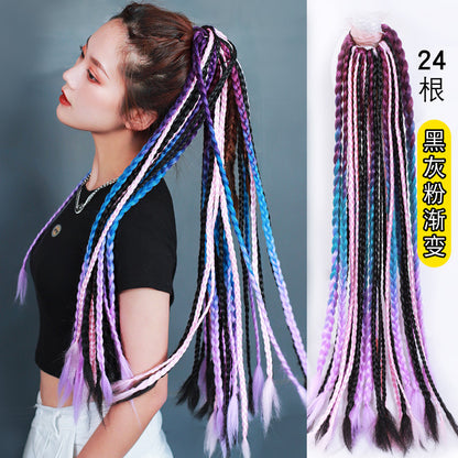 Dirty Braids Wig Ponytail Color Gradient Fake Braids Women&#039;s Braids Hip-hop Hip-hop European And American Dirty Braids Trendy Braids