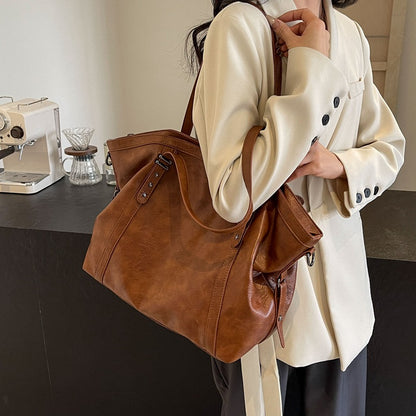 Retro Bag Women&#039;s Large Capacity 2024 New Fashionable Shoulder Crossbody Bag Texture Summer High-end Sense Explosive Large Bag