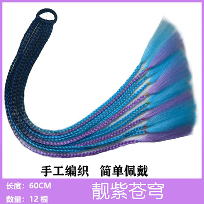 Dirty Braids Wig Ponytail Color Gradient Fake Braids Women&#039;s Braids Hip-hop Hip-hop European And American Dirty Braids Trendy Braids