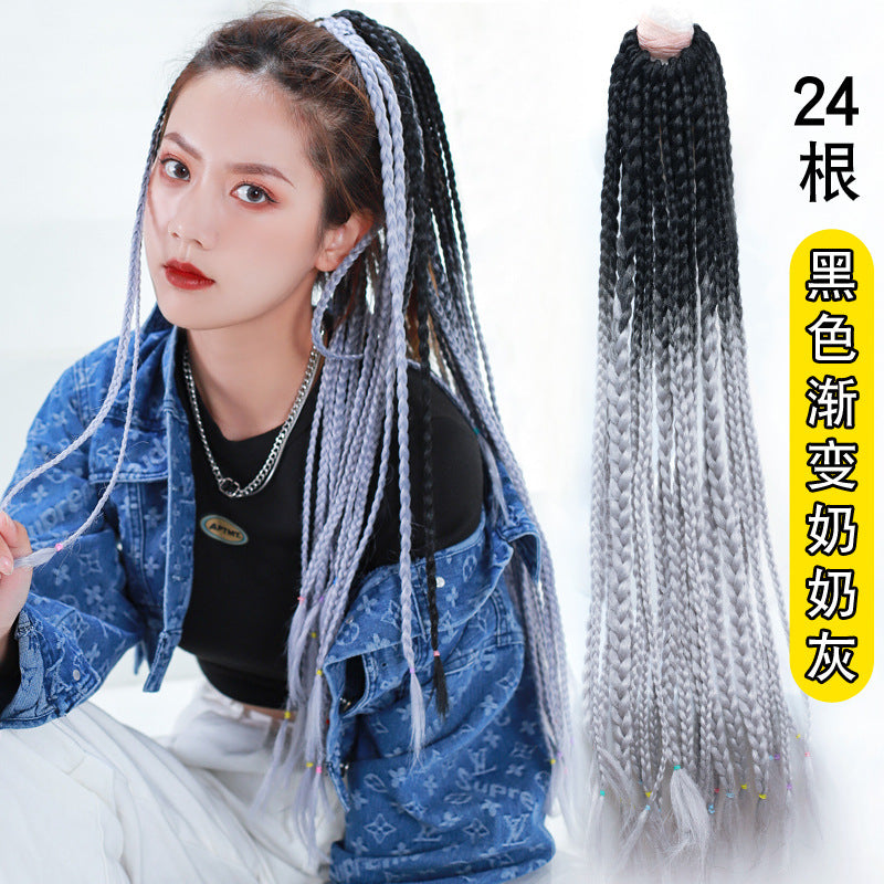 Dirty Braids Wig Ponytail Color Gradient Fake Braids Women&#039;s Braids Hip-hop Hip-hop European And American Dirty Braids Trendy Braids