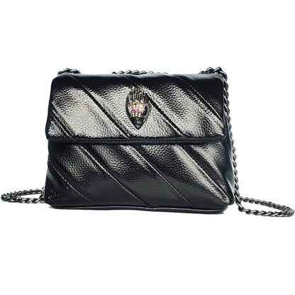 Cross-border European And American Fashion New Women&#039;s Bag Rainbow Contrasting Color Splicing Bag Eagle Bird Head Chain Shoulder Crossbody Bag Women&#039;s Bag