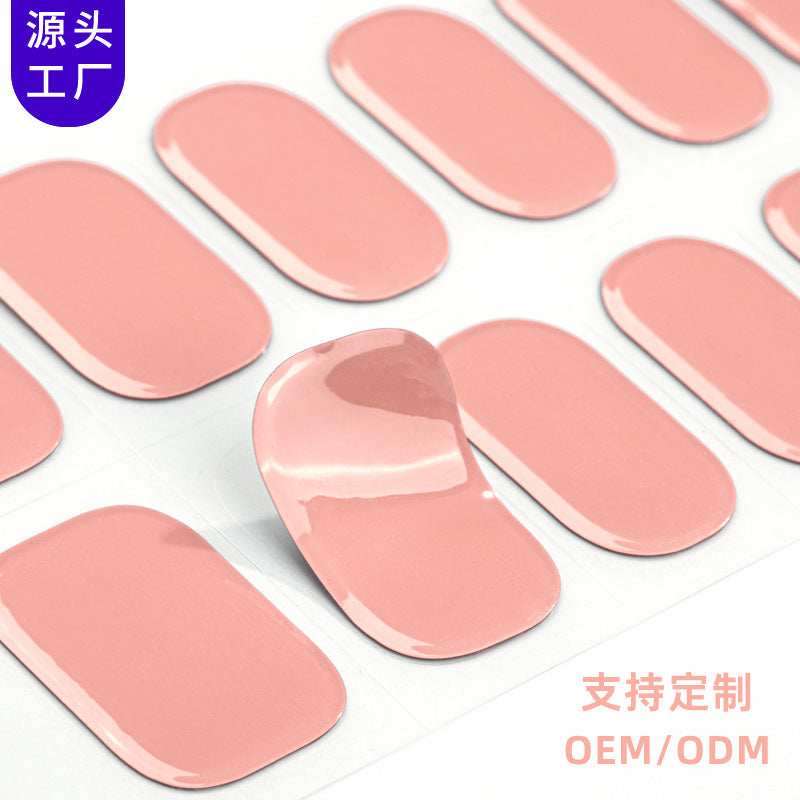 New Semi-Solidified Gel Nail Sticker Solid Color Pure Onion Gel UV Nail Sticker Simple Roast Lamp Gel Nail Sticker