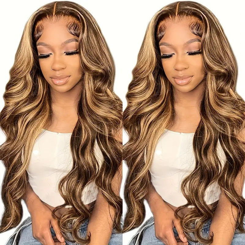 Front Lace Wig European And American Cross-border Women&#039;s Long Hair Mid-length Gradient Dyed Long Curly Hair Big Wave Natural Full Head Cover