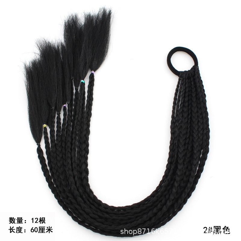 Dirty Braids Wig Ponytail Color Gradient Fake Braids Women&#039;s Braids Hip-hop Hip-hop European And American Dirty Braids Trendy Braids
