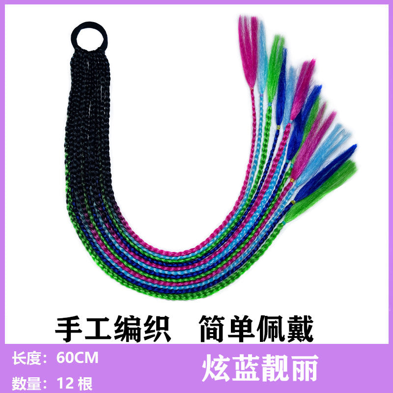 Dirty Braids Wig Ponytail Color Gradient Fake Braids Women&#039;s Braids Hip-hop Hip-hop European And American Dirty Braids Trendy Braids