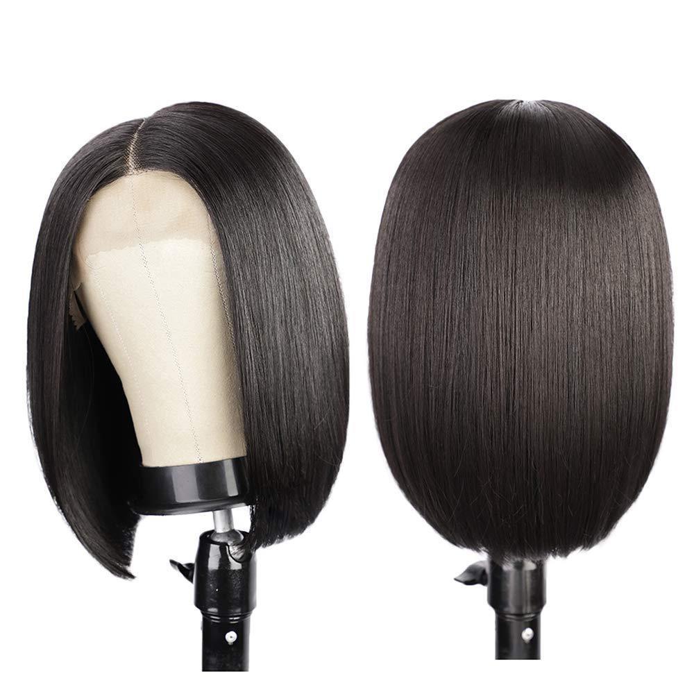 Front Lace Bob Short Straight Hair Chemical Fiber  Wigs