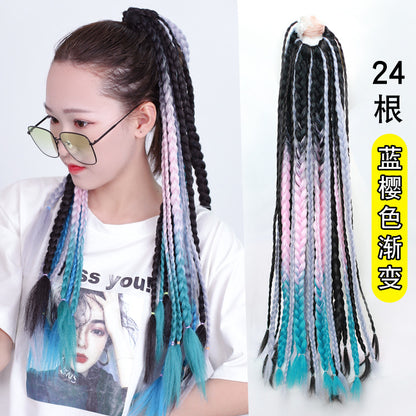 Dirty Braids Wig Ponytail Color Gradient Fake Braids Women&#039;s Braids Hip-hop Hip-hop European And American Dirty Braids Trendy Braids