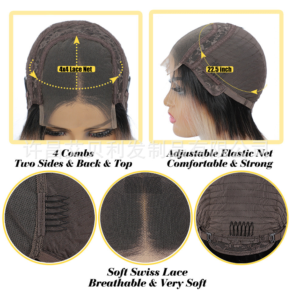 P4/27 Body Wave 10A 4 × 4 Highlight Front Lace Wig