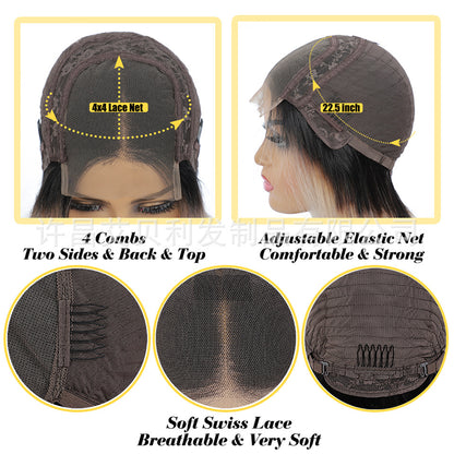 P4/27 Body Wave 10A 4 × 4 Highlight Front Lace Wig