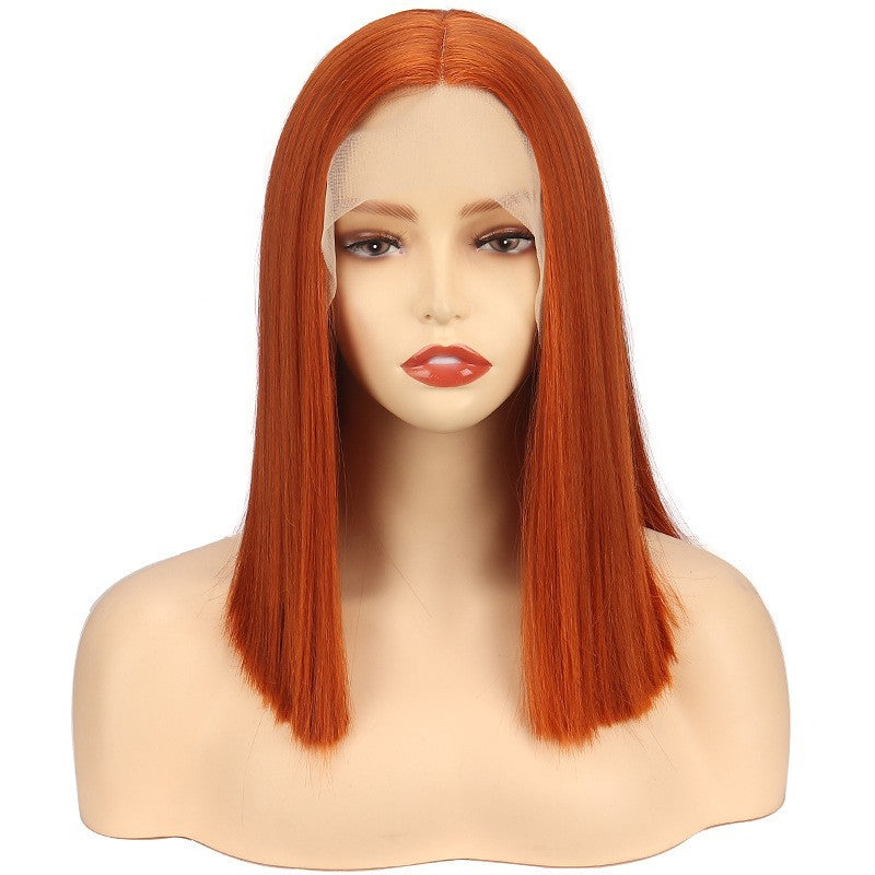 Front Lace Bob Short Straight Hair Chemical Fiber  Wigs