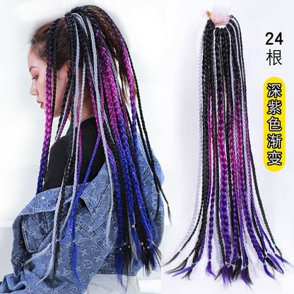 Dirty Braids Wig Ponytail Color Gradient Fake Braids Women&#039;s Braids Hip-hop Hip-hop European And American Dirty Braids Trendy Braids