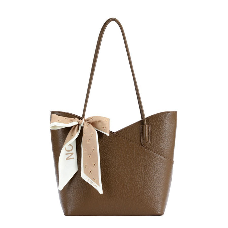 Simple All-match Large Capacity Bag For Women 2023 New Autumn And Winter Retro Fashion Bucket Bag Niche Commuter Shoulder Bag