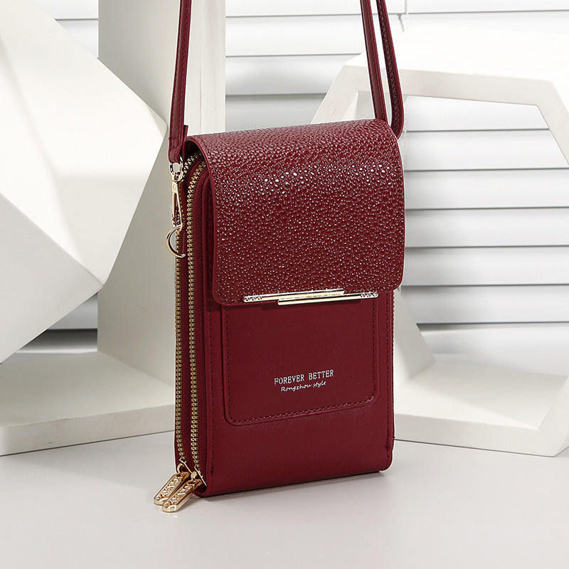 Touch Screen Mobile Phone Bag Female Small Crossbody Cute Small Bag Fashion Key Coin Pocket Vertical