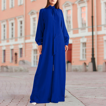 Wish Amazon European And American Foreign Trade New Women&#039;s Clothing Wholesale Loose Solid Color Wide Leg Pants Jumpsuit