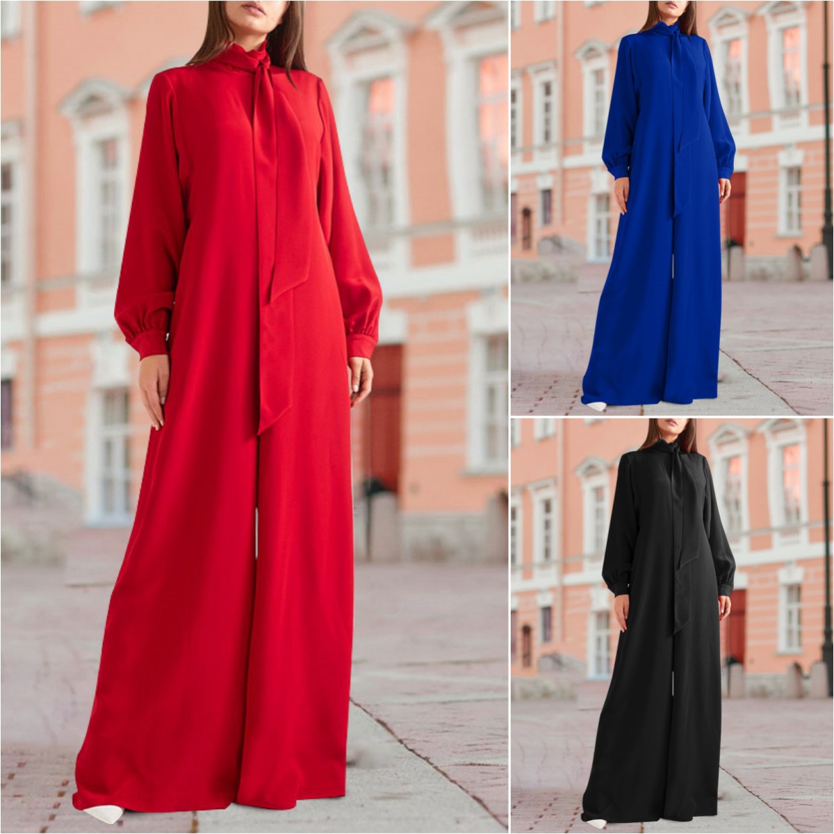 Wish Amazon European And American Foreign Trade New Women&#039;s Clothing Wholesale Loose Solid Color Wide Leg Pants Jumpsuit